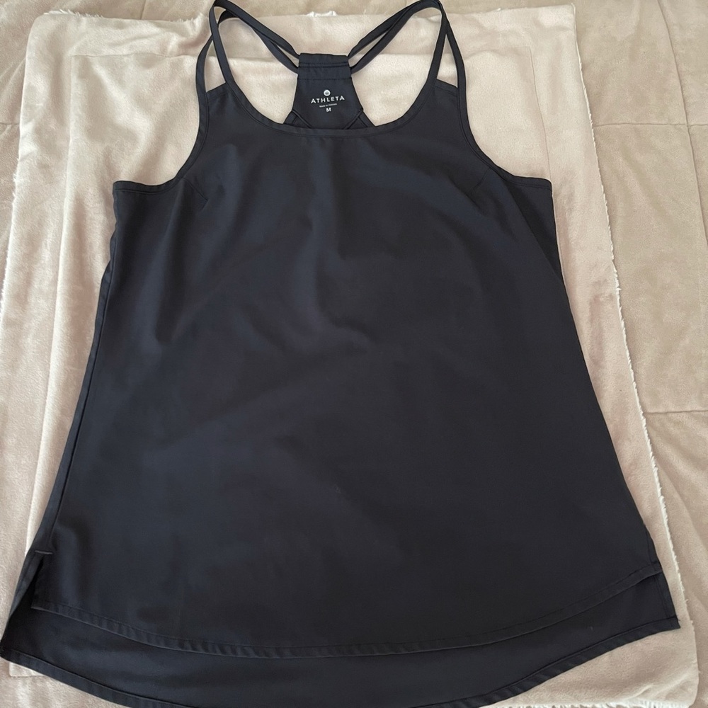 EUC Athleta black sleeveless blouse size Medium
